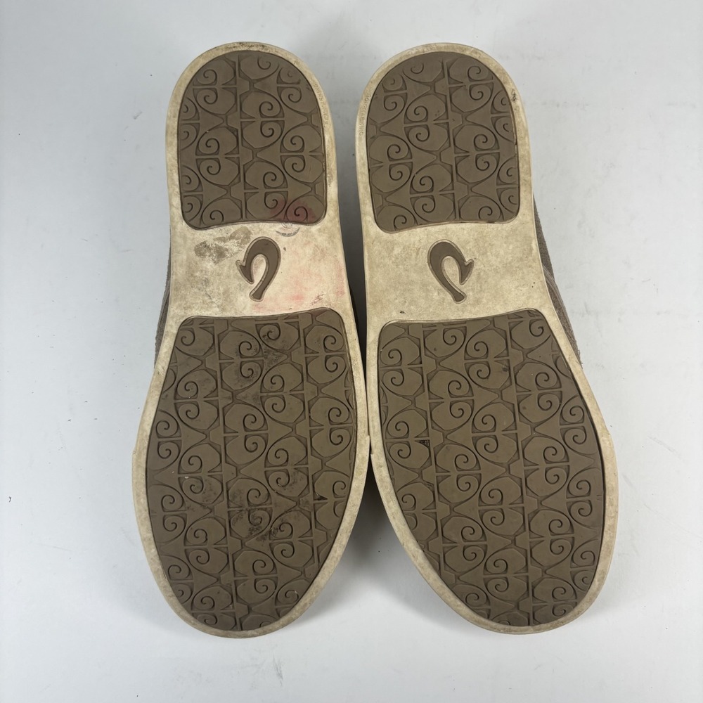 Olukai‎ Pehuea Women's US 8 Taupe Snake-Embossed Leather Slip-On Loafer Shoes - Picture 6 of 16